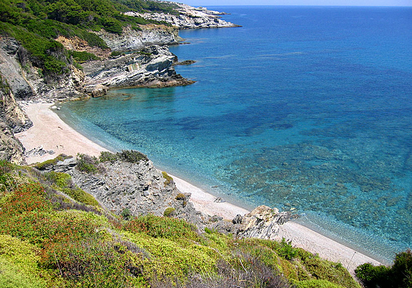 The best beaches on Skopelos. Perivoli beach.