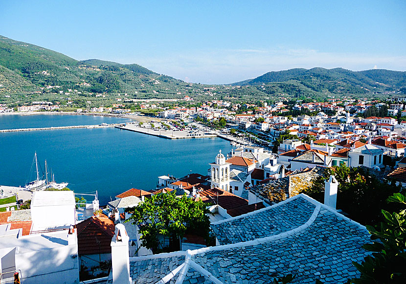 View of Skopelos town.