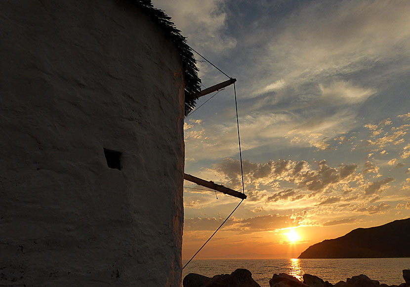 The sunset in Aegiali on Amorgos.