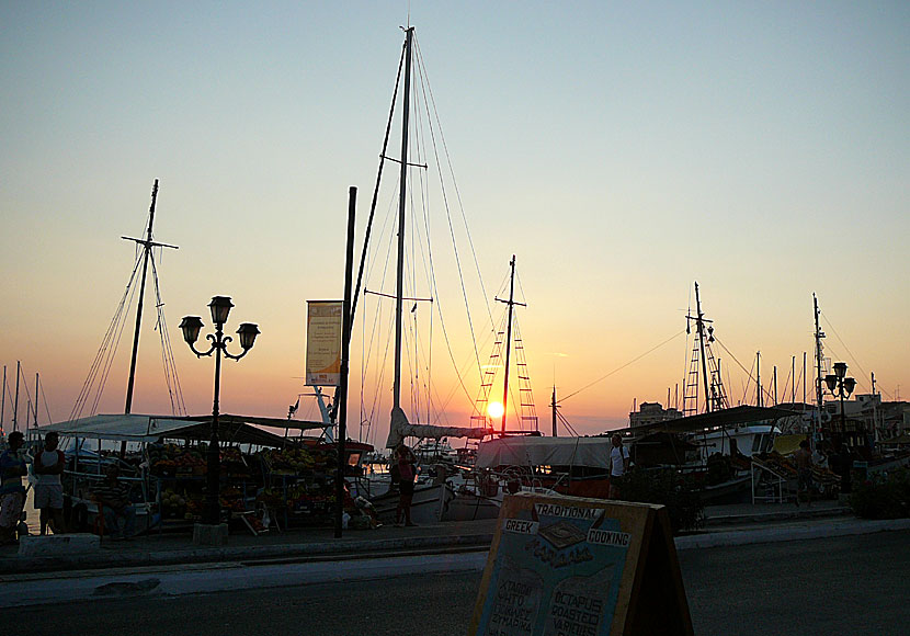 The sunset in Egina Town on Egina.