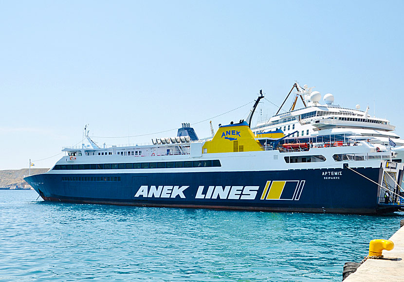 The ferry Artemis in Ermoupolis port.