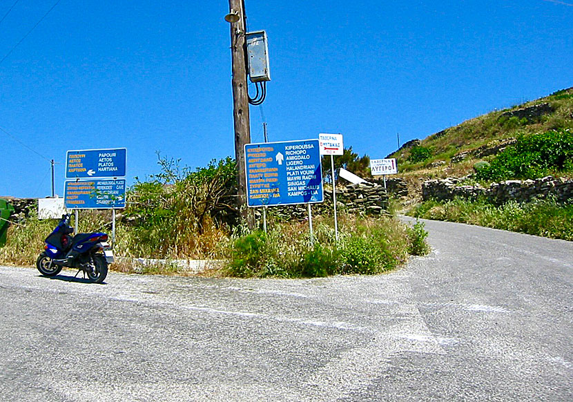 Drive car and motor bike to the village of San Michalis on Syros.