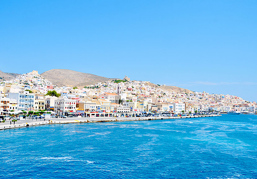 Port promenade in Ermoupolis in Syros.