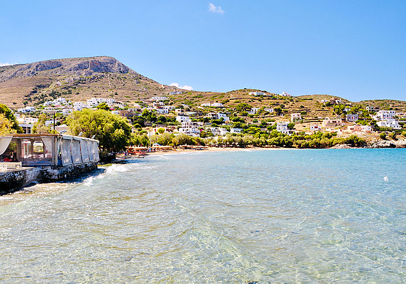 The beach in Kini in Syros island.