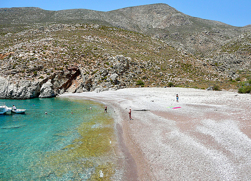 The best beaches on Tilos. Agios Sergios beach.