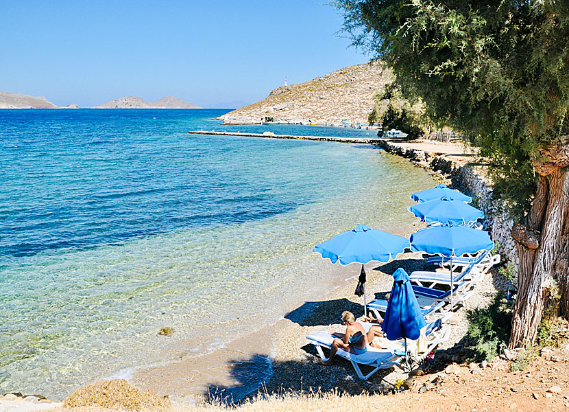 The best beaches on Tilos. Marina beach.