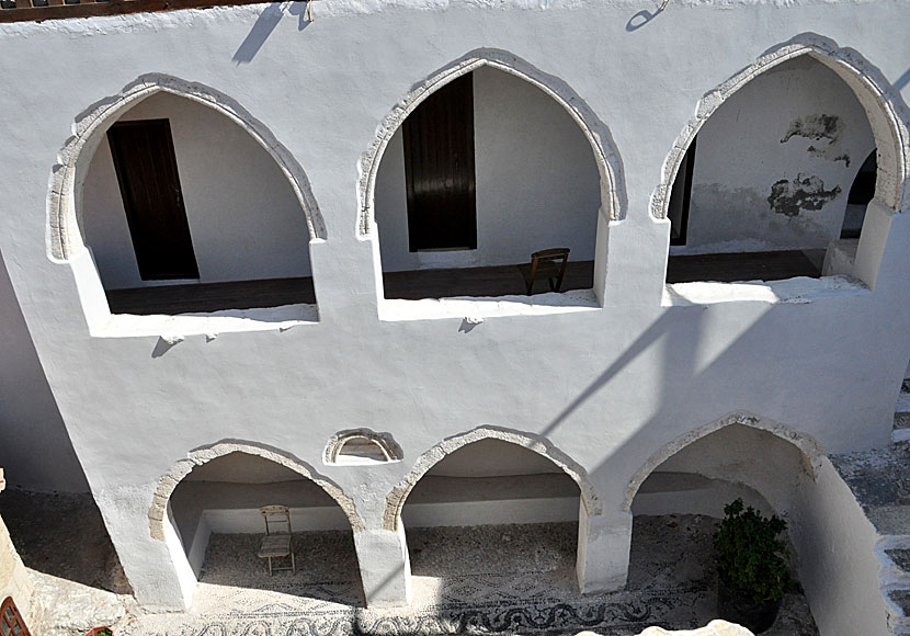 Monk cells in the Agios Panteleimonas monastery on Tilos.