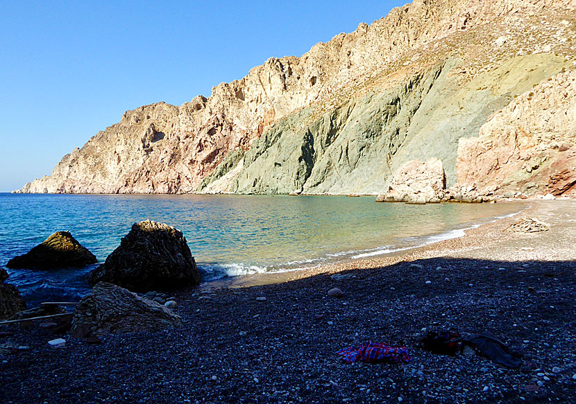 Nude bathing for nudists and tourists on the beaches of Tilos.