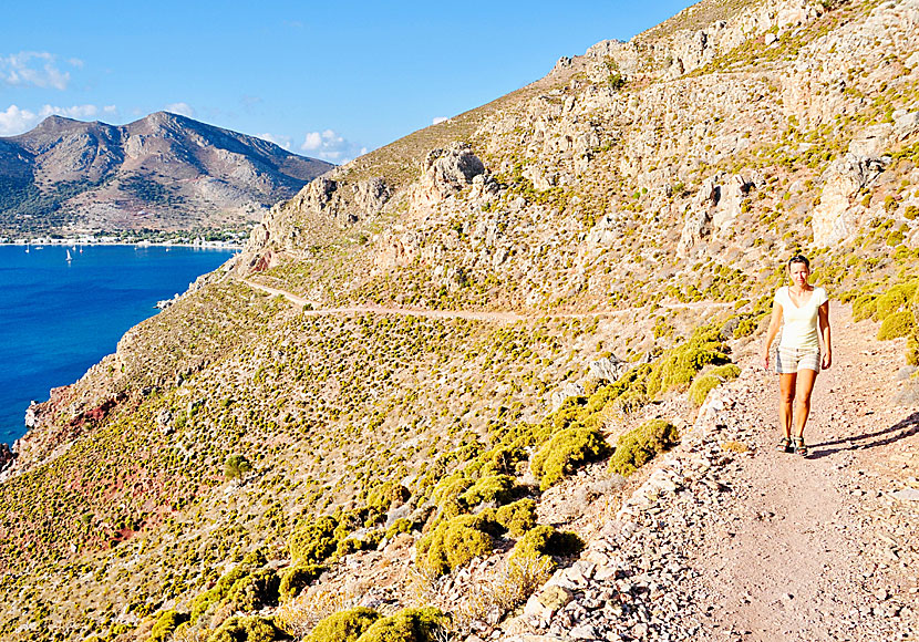 Don't miss the easy trekk to Lehtra beach when traveling to the island of Tilos in Greece.