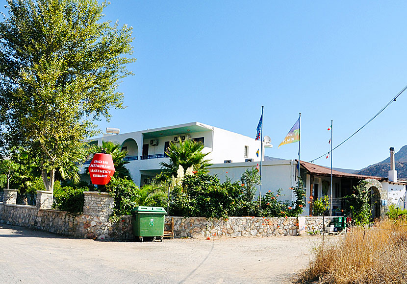 Taverna En Plo at Eristos beach on Tilos.