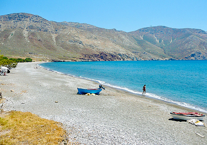 Eristos beach on Tilos in Greece.