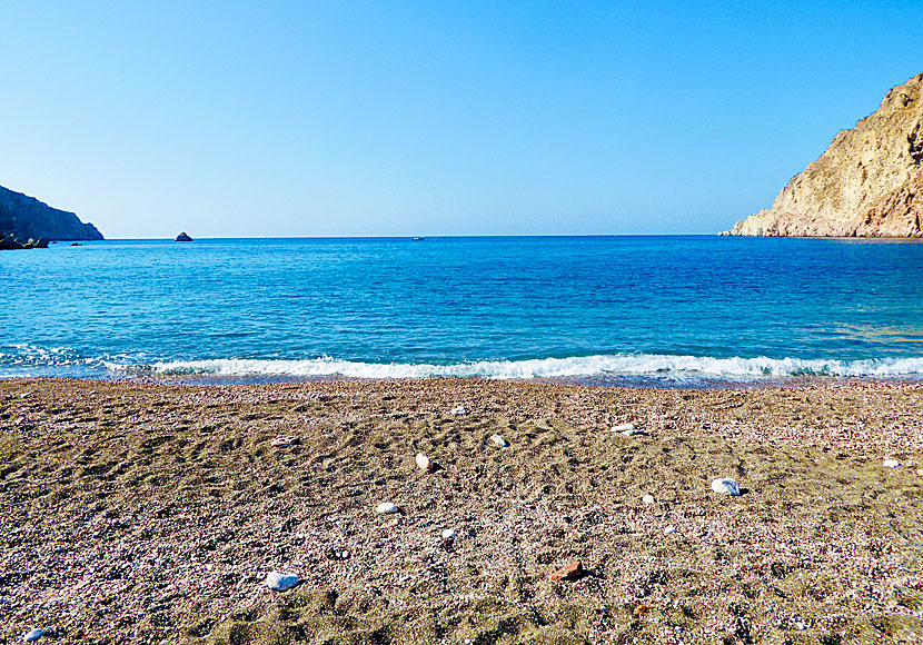 Tholos beach is one of several unknown beaches on Tilos.