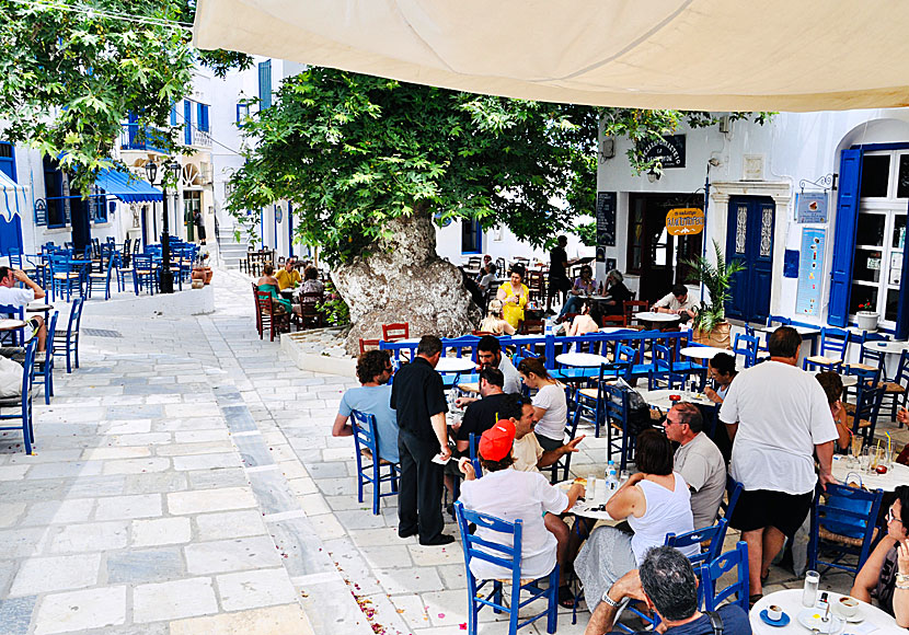 The square in Pyrgos. Tinos.