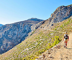 Hiking in Greece.