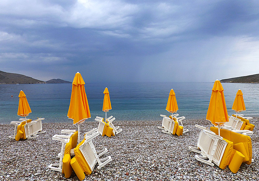 Early Morning Rain with Gordon Lightfoot at the beach in Livadia on Tilos.