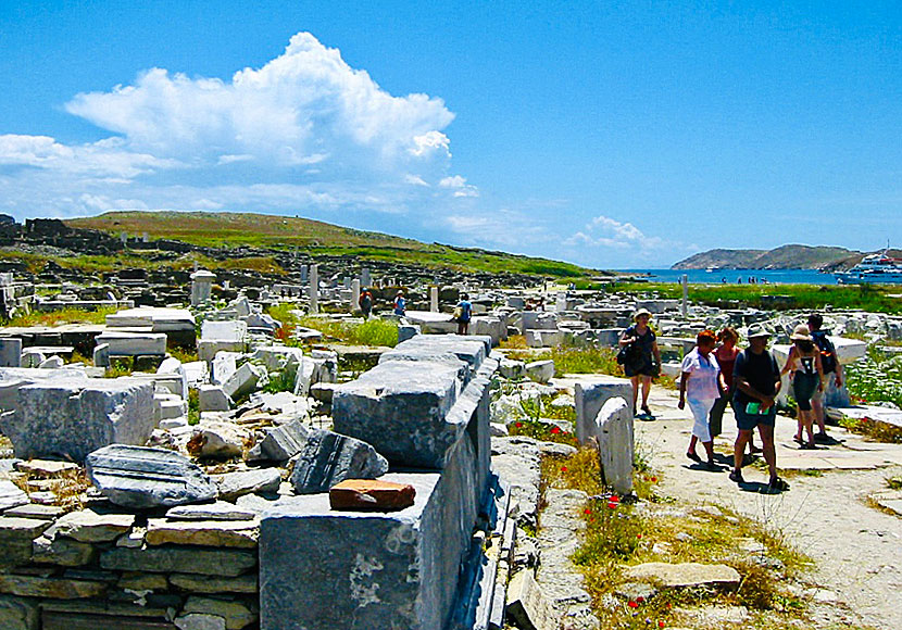 Archaeological Delos in the Cyclades.