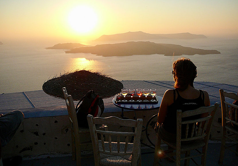 The sunset seen from Santo Wines in Santorini.