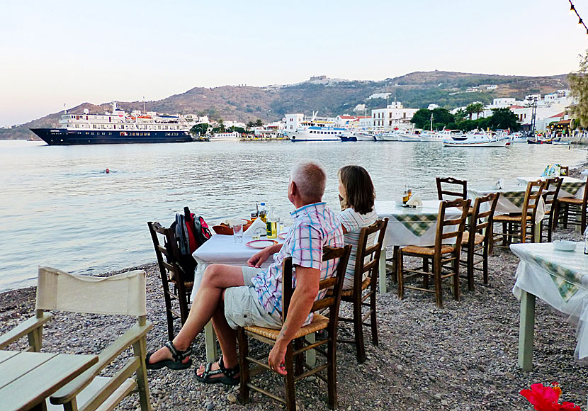 Taverna at the beach of Skala. Patmos.