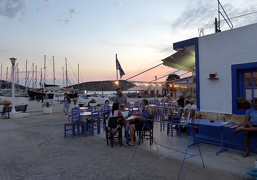 Ouzerias and restaurants in Lipsi.