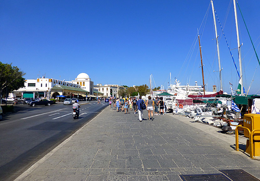 Mandraki port in Rhodes Town.