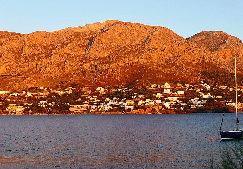 Sunset from Kalymnos is very beautiful. This is how it looks from Telendos.