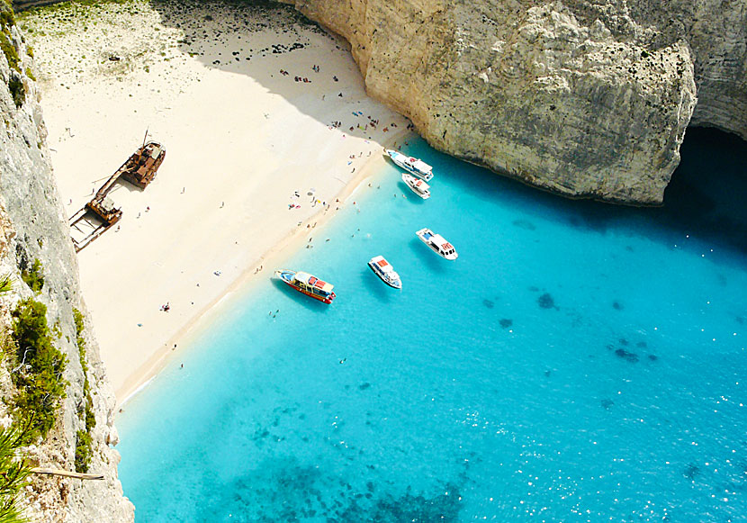 Shipwreck beach in Zakynthos is one of the most photographed beaches in Greece.