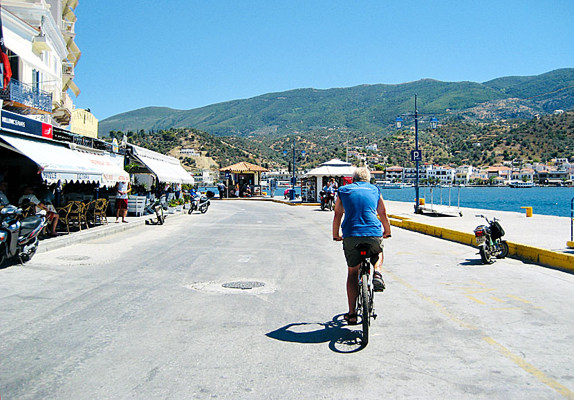 Cycling on the island of Poros in Greece.