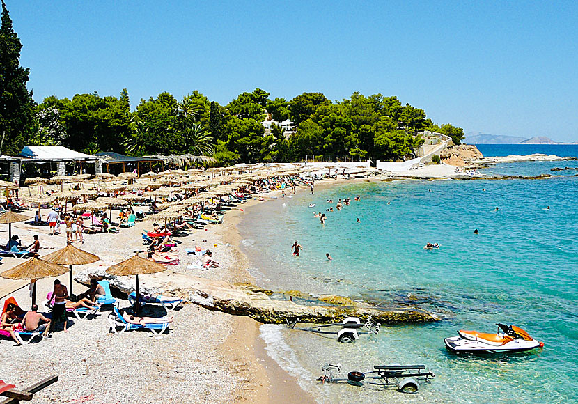 Agia Marina beach is Spetses most popular and best beach.